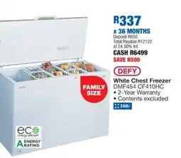 OK Furniture Defy White Chest Freezer DMF454 CF410HC offer