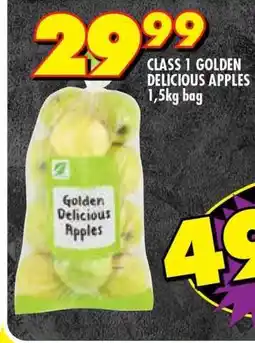 Shoprite CLASS 1 GOLDEN DELICIOUS APPLES 1,5kg bag offer