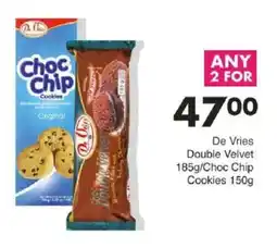 Save De Vries Double Velvet/ Choc Chip Cookies offer