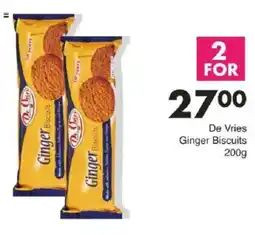 Save De Vries Ginger Biscuits offer