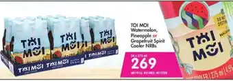 Toi Moi Watermelon, Pineapple or Grapefruit Spirit Cooler NRBs 24x275ml