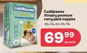 PEP Cuddlesome Xtra Dry Premium Carry Pack Nappies-26's, 24's, 22s, 20s, 18s Per Pack offer