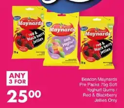 Save Beacon Maynards Pre Packs Soft Yoghurt Gums/ Red & Blackberry Jellies Only offer