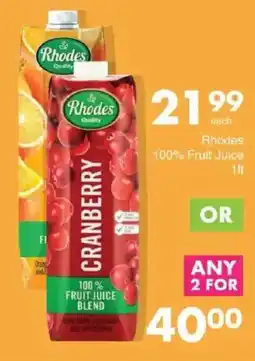 Save Rhodes 100% Fruit Juice offer