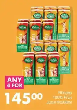 Save Rhodes 100% Fruit Juice offer