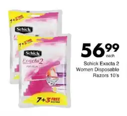 Save Schick Exacta 2 Women Disposable Razors offer