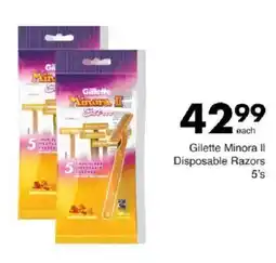 Save Gilette Minora II Disposable Razors offer