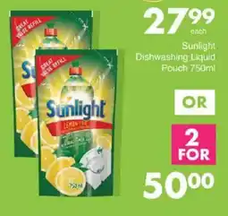 Save Sunlight Dishwashing Liquid Pouch offer
