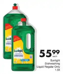 Save Sunlight Dishwashing Liquid Regular Only offer