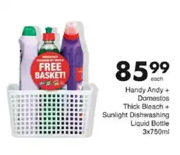 Save Handy Andy + Domestos Thick Bleach + Sunlight Dishwashing Liquid Bottle offer