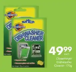 Save Closemeyer Dishwasher Cleaner offer