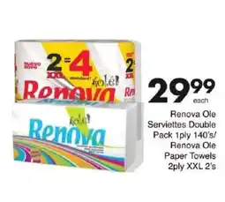 Save Renova Ole Serviettes Double Pack 1ply/ Renova Ole Paper Towels 2ply XXL offer