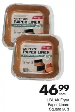Save UBL Air Fryer Paper Liners Square offer