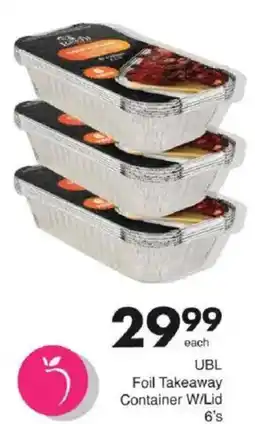 Save UBL Foil Takeaway Container W/Lid offer