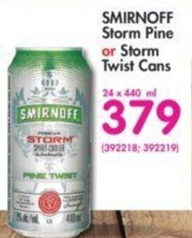 Smirnoff Storm Pine or Storm Twist Cans 24 x 440ml