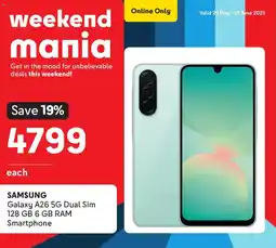 Makro SAMSUNG Galaxy A26 5G Dual Sim 128 GB 6 GB RAM Smartphone offer