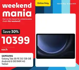 Makro SAMSUNG Galaxy Tab S9 FE 5G 128 GB Android 6 GB RAM 4G Tablet offer