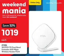 Makro ZYXEL WX3100-TO Dual Band Extender 600 Mbps Wireless Access Point offer