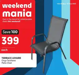 Makro TERRACE LEISURE Onyx Textilene Patio Chair offer