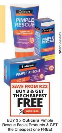 Checkers Hyper Buy Cuticura Pimple Rescue Facial Products & GET the Cheapest one FREE offer
