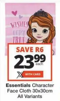 Checkers Hyper Essentials Character Face Cloth offer