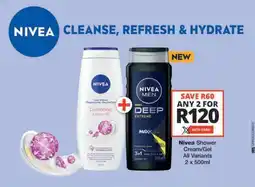 Checkers Hyper Nivea Shower Cream/Gel All Variants offer