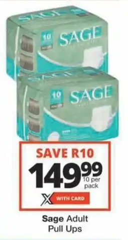 Checkers Hyper Sage Adult Pull Ups offer