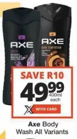 Checkers Hyper Axe Body Wash All Variants offer