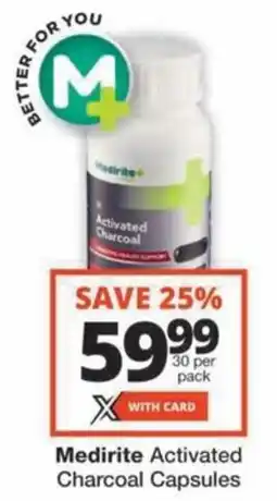 Checkers Hyper Medirite Activated Charcoal Capsules offer