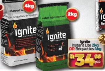 Take 'n Pay Ignite Instant Lite 2kg or Briquettes 4kg offer