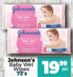 Take 'n Pay Johnson's Baby Wet Wipes 72's offer