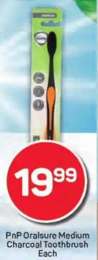 Pick n Pay Hypermarket PnP Oralsure Medium Charcoal Toothbrush offer