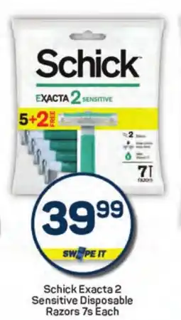 Pick n Pay Hypermarket Schick Exacta 2 Sensitive Disposable Razors offer
