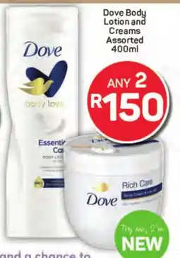 Pick n Pay Hypermarket Dove Body Lotion and Creams Assorted offer