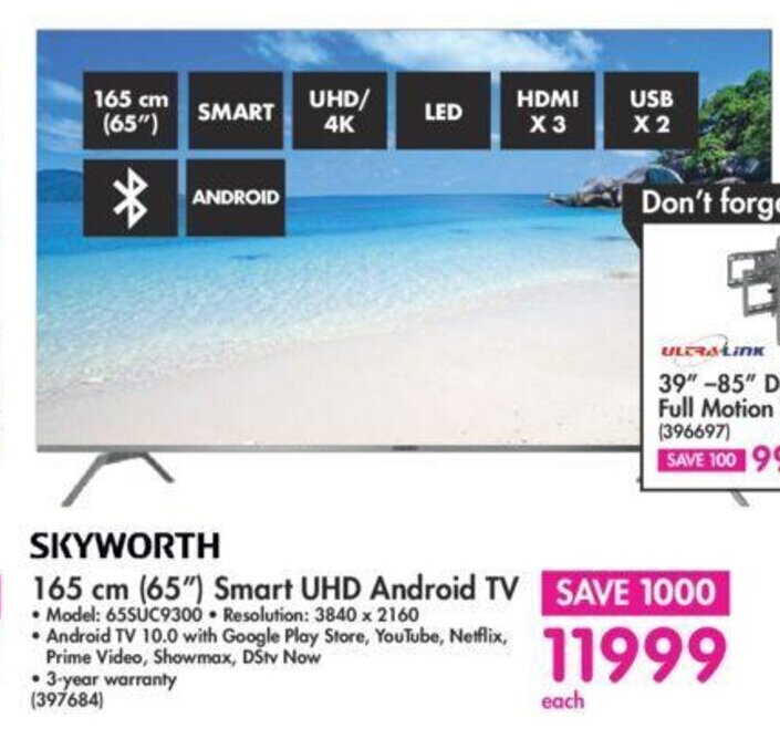 Skyworth 165cm 65 Smart Uhd Android Tv Offer At Makro