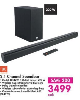 Makro JBL 2.1 Channel Soundbar 220W offer