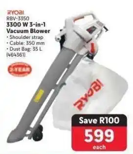 Makro RYOBI RBV-3350 3300 W 3-in-1 Vacuum Blower offer
