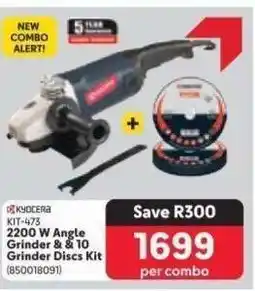 Makro Kyocera KIT-473 2200 W Angle Grinder & 10 Grinder Discs Kit offer