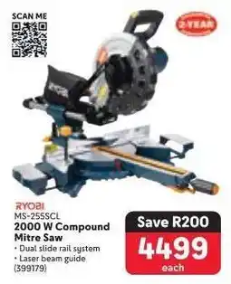 Makro RYOBI MS-255SCL 2000 W Compound Mitre Saw offer