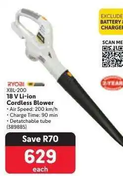 Makro RYOBI XBL-200 18 V Li-ion Cordless Blower offer