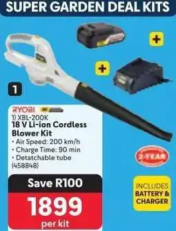 Makro Ryobi XBL-200K 18 V Li-ion Cordless Blower Kit offer