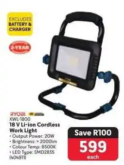 Makro RYOBI XWL-1800 18 V Li-ion Cordless Work Light offer