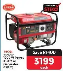 Makro RYOBI RG-1200 1200 W Petrol 4-Stroke Generator offer