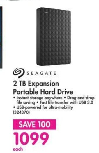 Makro Seagate 2 TB Expansion Portable Hard Drive offer