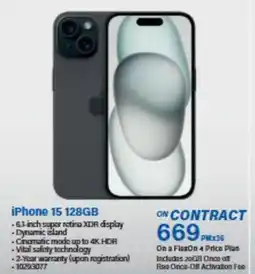 Incredible Connection iPhone 15 128GB offer