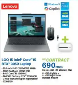 Incredible Connection Lenovo LOQ 15 Intel Core i5 RTX 3050 Laptop offer