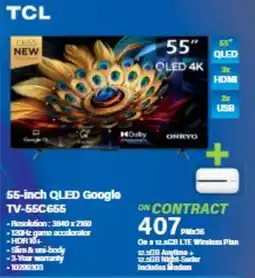 Incredible Connection TCL 55-inch QLED Google TV-55C655 offer