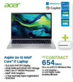 Incredible Connection Acer Aspire Go 15 Intel Core i7 Laptop offer