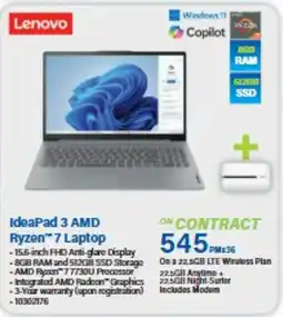 Incredible Connection Lenovo IdeaPad 3 AMD Ryzen 7 Laptop offer