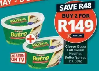Checkers Hyper Clover Butro Full Cream Modified Butter Spread offer